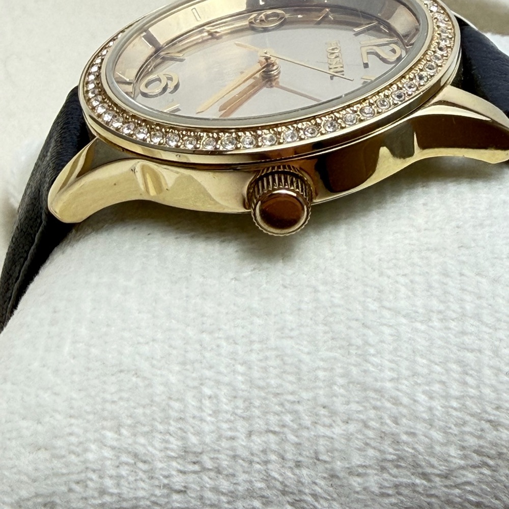 Fossil Gold-Tone Watch with Black Strap - Picture 4 of 7